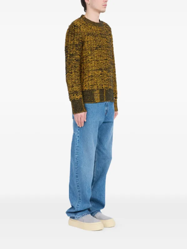 Tシャツ・カットソー MM6 MAISON MARGIELA Melange Brown Wool Blend Sweater MM6 Maison Margiela Textured crew-neck Sweater | Brown