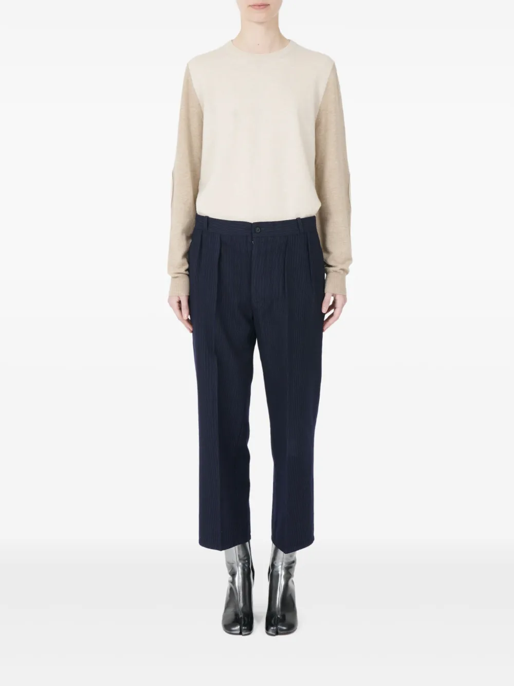 Maison Margiela Plooibroek met krijtstreep - Zwart