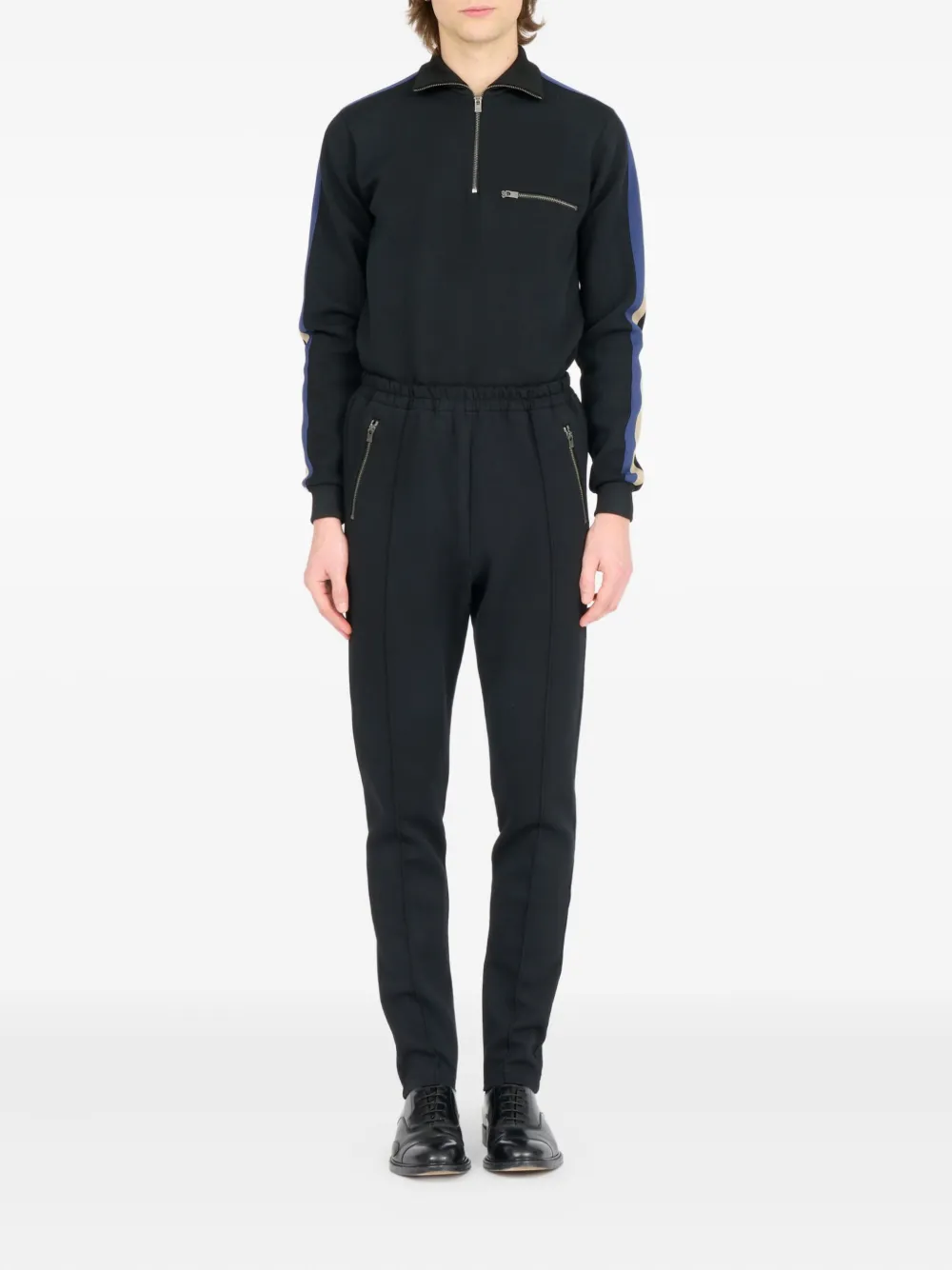 Maison Margiela Broek met zijstreep en ritsdetail - Zwart