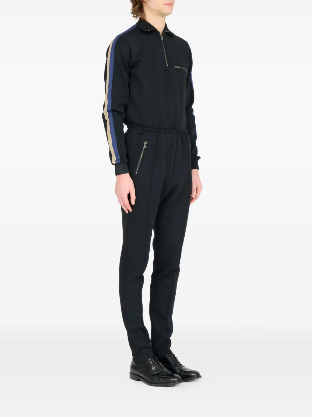 Maison Margiela Broek met zijstreep en ritsdetail Zwart