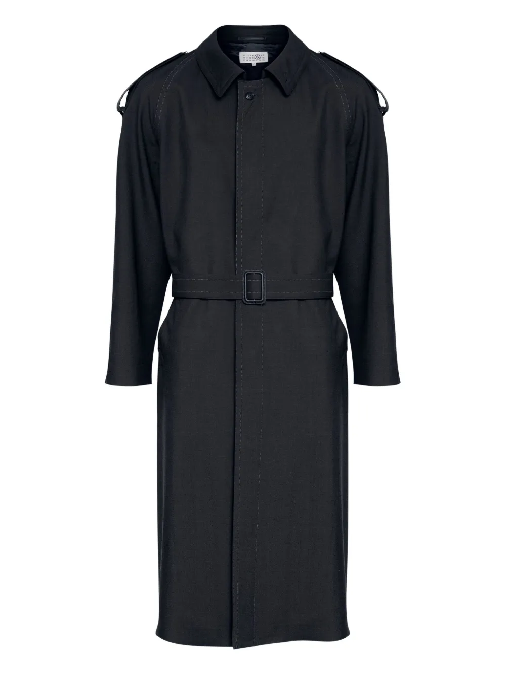 MM6 Maison Margiela Wollen trenchcoat Zwart