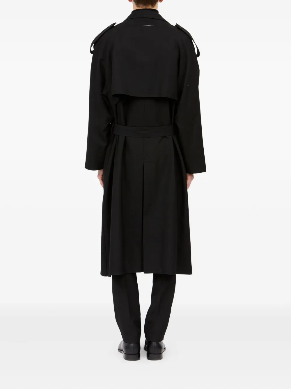 MM6 Maison Margiela Wollen trenchcoat Zwart