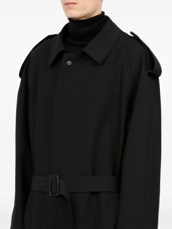 【関税込み】mm6 maison margiela Wool trench coat MM6 Maison Margiela Wool Trench Coat | Black | FARFETCH