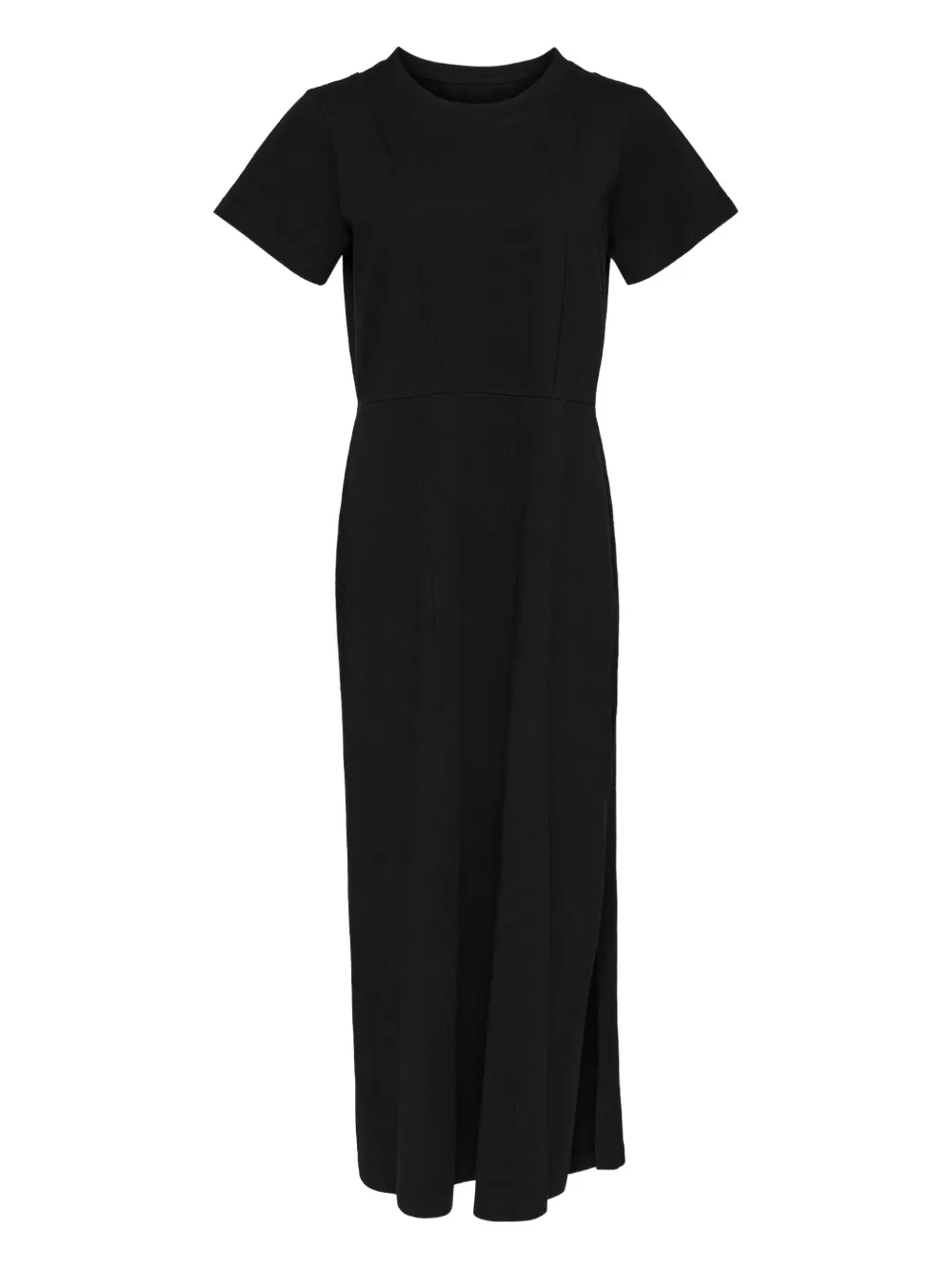 Mm6 Maison Margiela Short-sleeve Midi Dress In Black