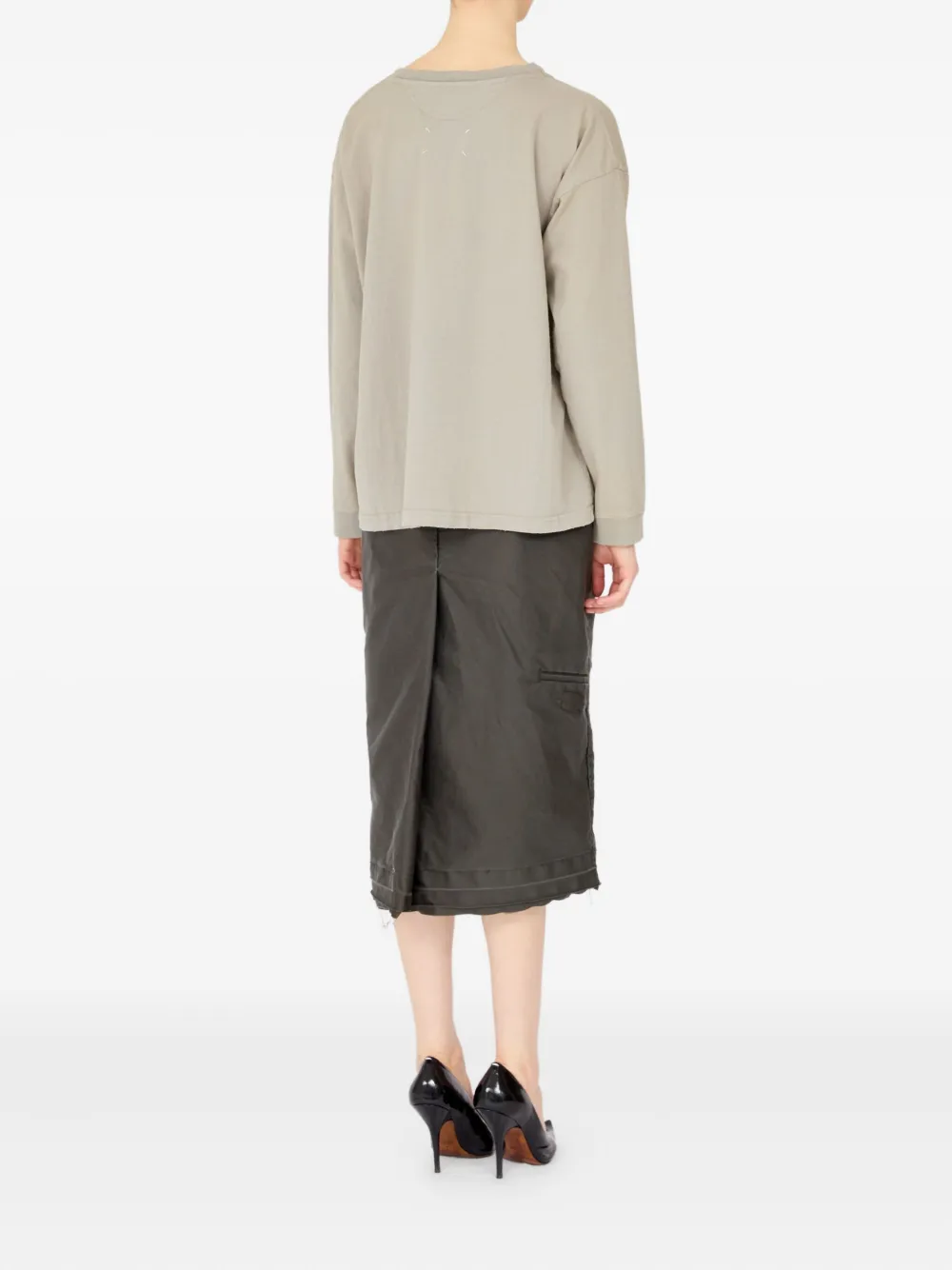 Maison Margiela Numbers-print long-sleeve T-shirt Grijs