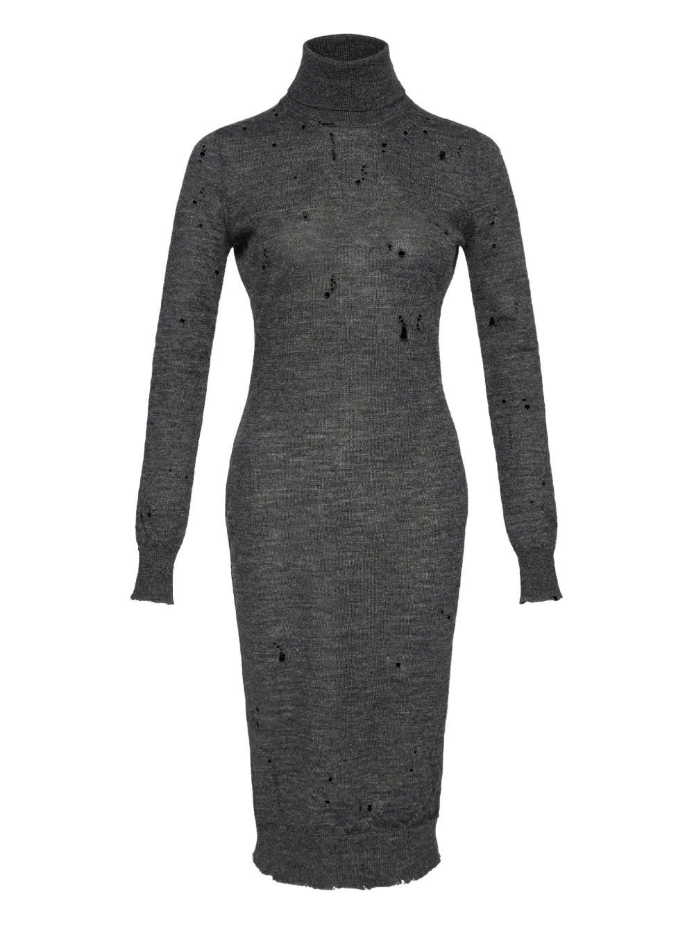 MM6 Maison Margiela turtleneck ribbed dress - Grigio