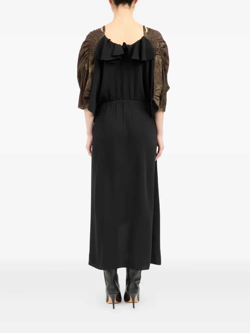 MM6 Maison Margiela Midi-jurk met bloemenprint Bruin