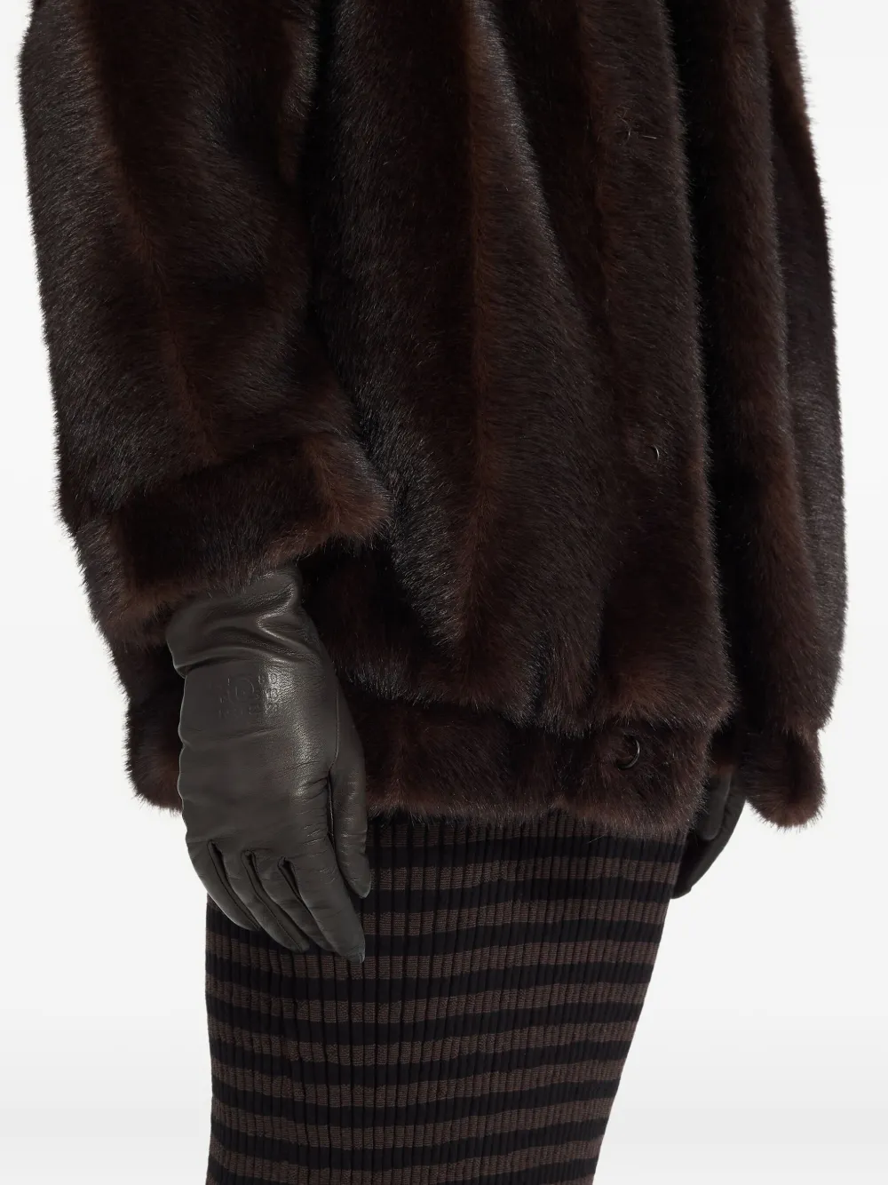 Mm6 Maison Margiela Gloves In Ovine Leather In Brown