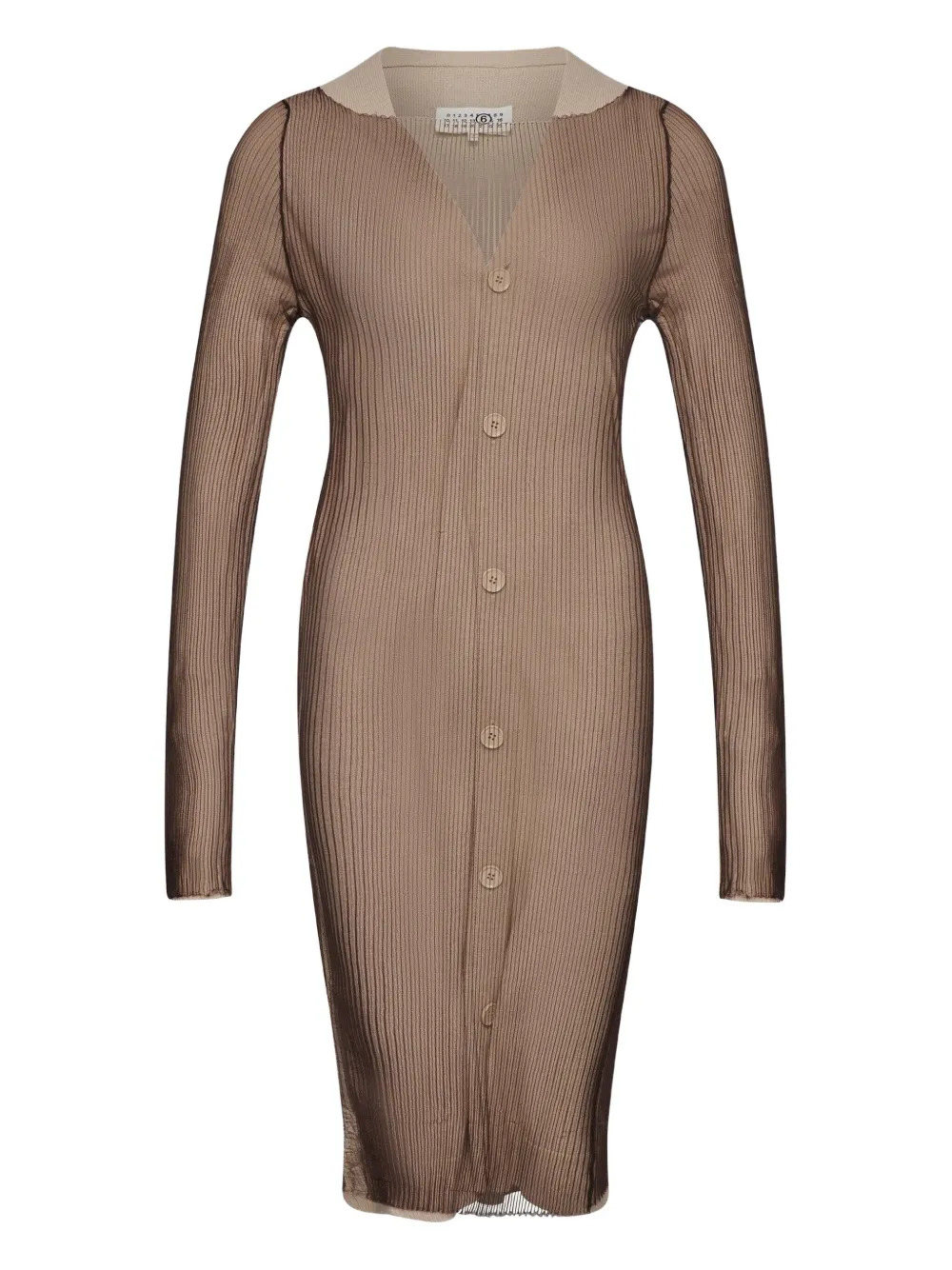 MM6 Maison Margiela Geribbelde vestjurk met knopen Beige