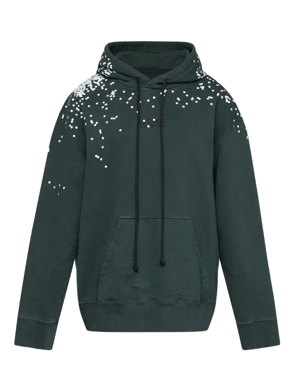 Mm6 Maison Margiela Speckled-print Hoodie In Green