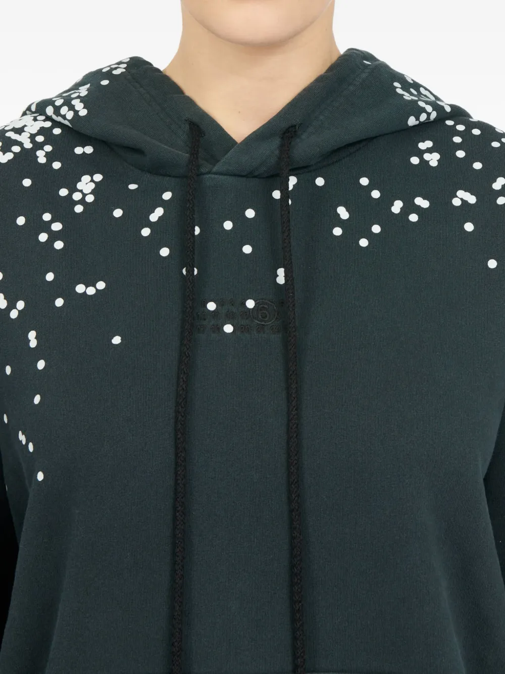 Mm6 Maison Margiela Speckled-print Hoodie In Green