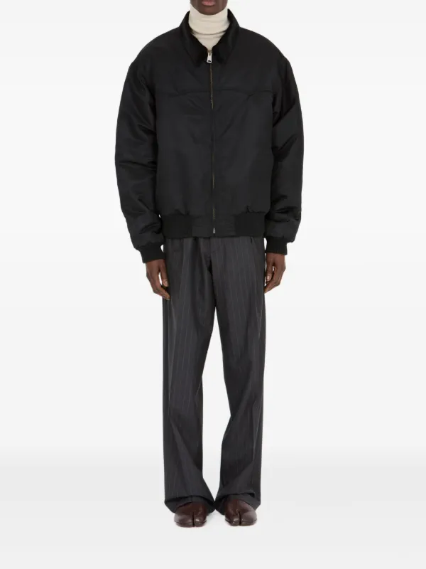 Maison Margiela zip-up cutaway-collar Jacket | Black | FARFETCH