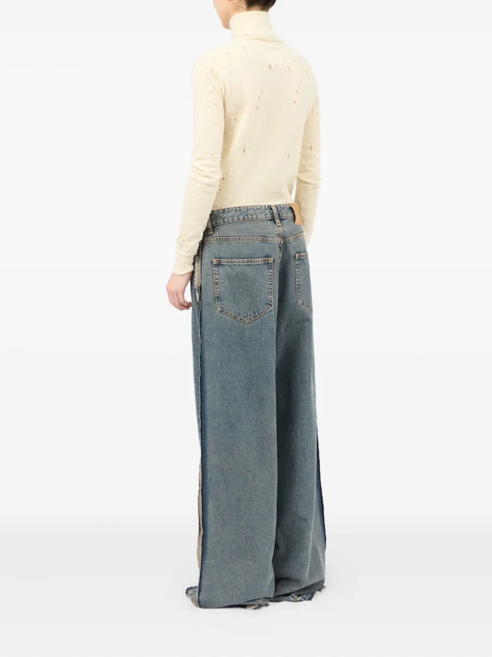 MM6 Maison Margiela Jeans met wijde pijpen Blauw