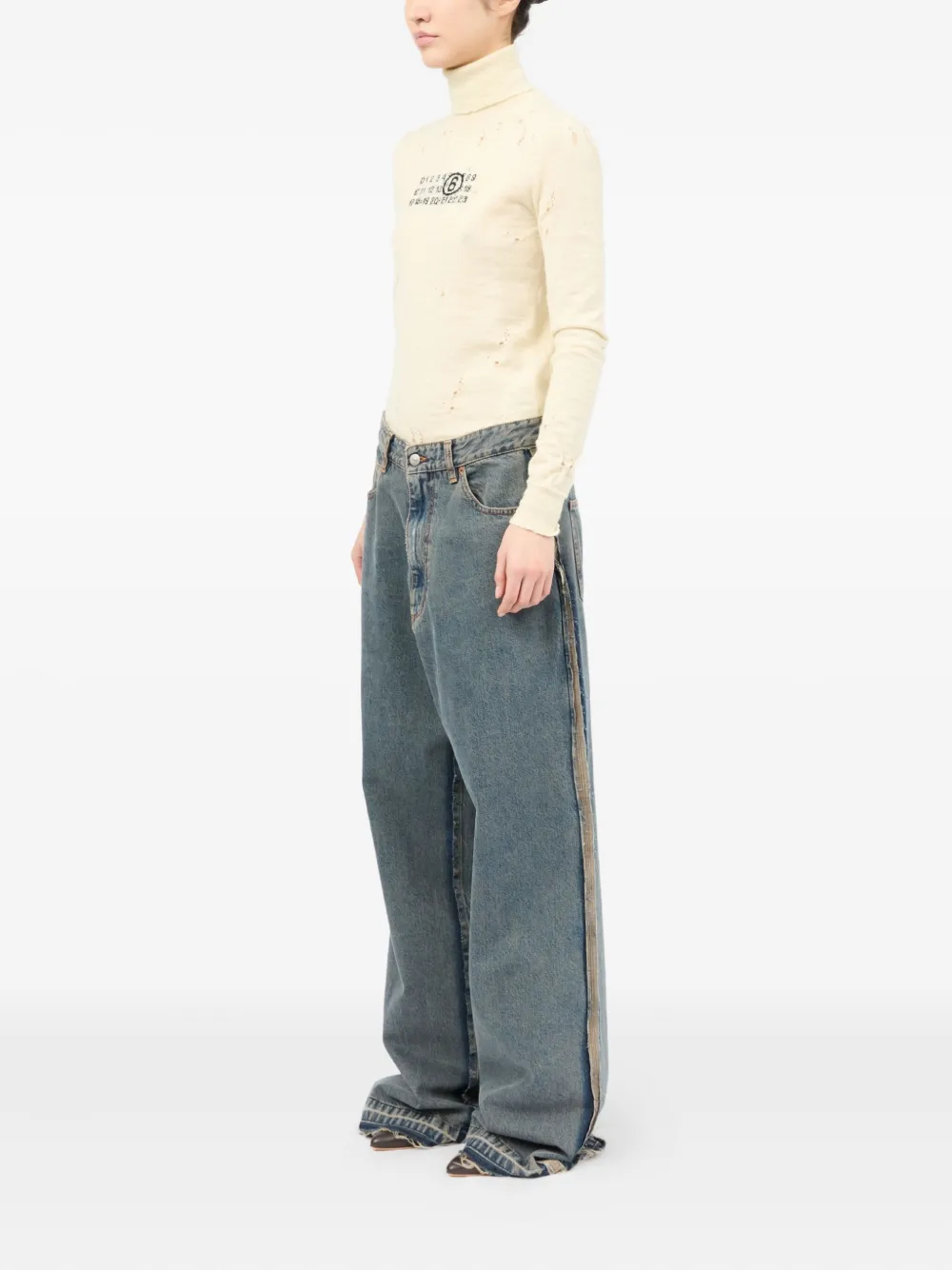 MM6 Maison Margiela ワイドジーンズ | ブルー | FARFETCH JP