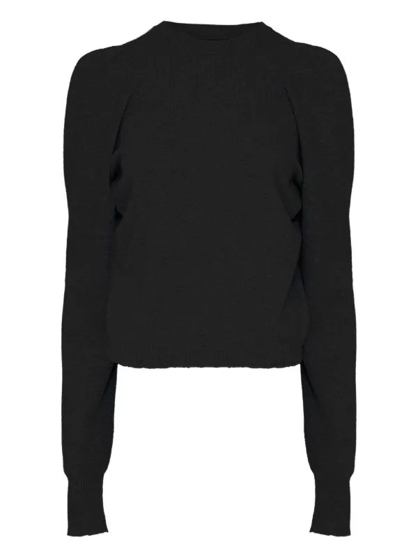 Maison Margiela Puff-shoulder Wool Sweater in Black