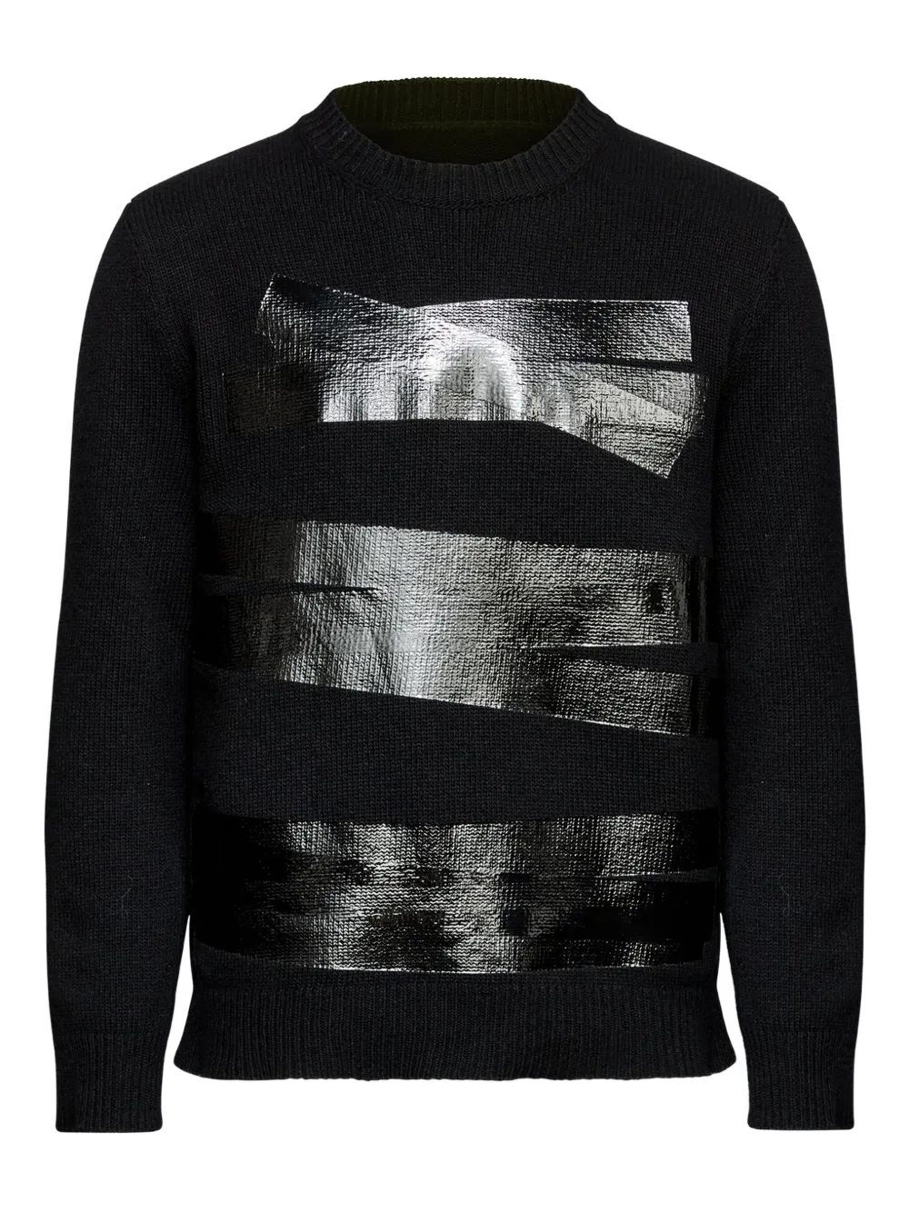 metallic stripe knitted sweater