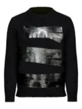 MM6 Maison Margiela metallic stripe knitted sweater - Black