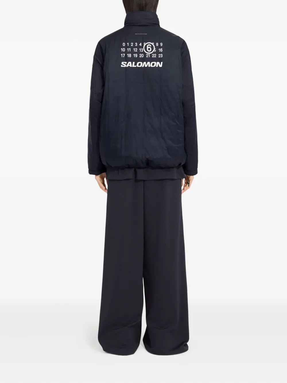 Mm6 Maison Margiela Quilted Jacket With High Collar And Cuffs In Blue