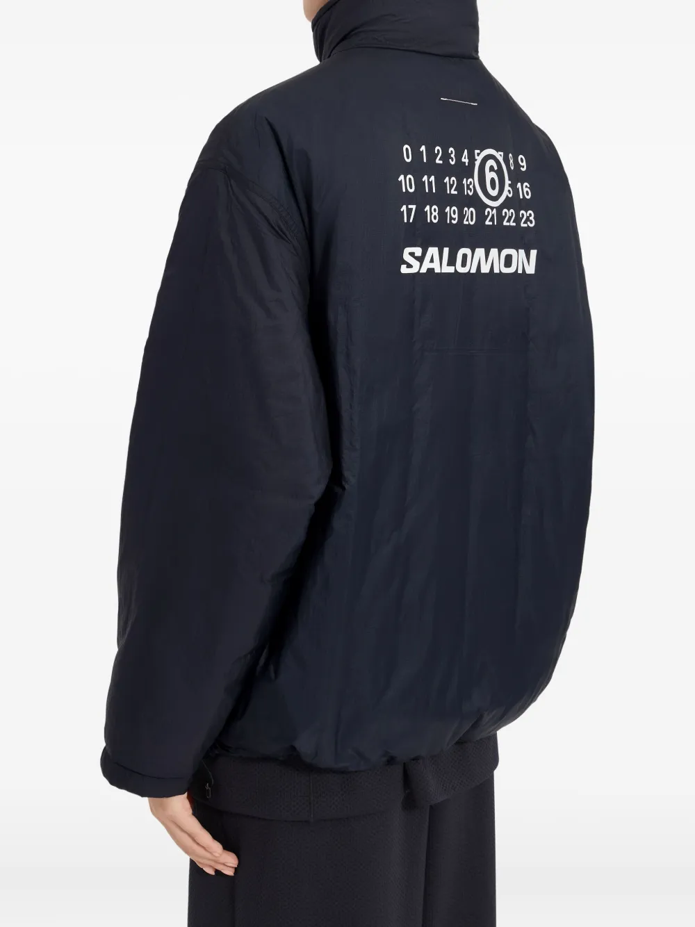 Mm6 Maison Margiela Quilted Jacket With High Collar And Cuffs In Blue