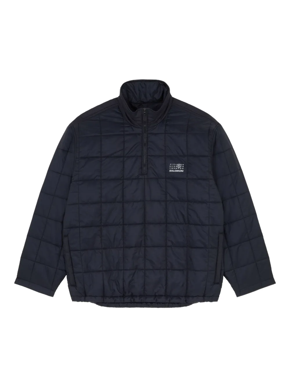 Mm6 Maison Margiela Quilted Jacket With High Collar And Cuffs In Blue