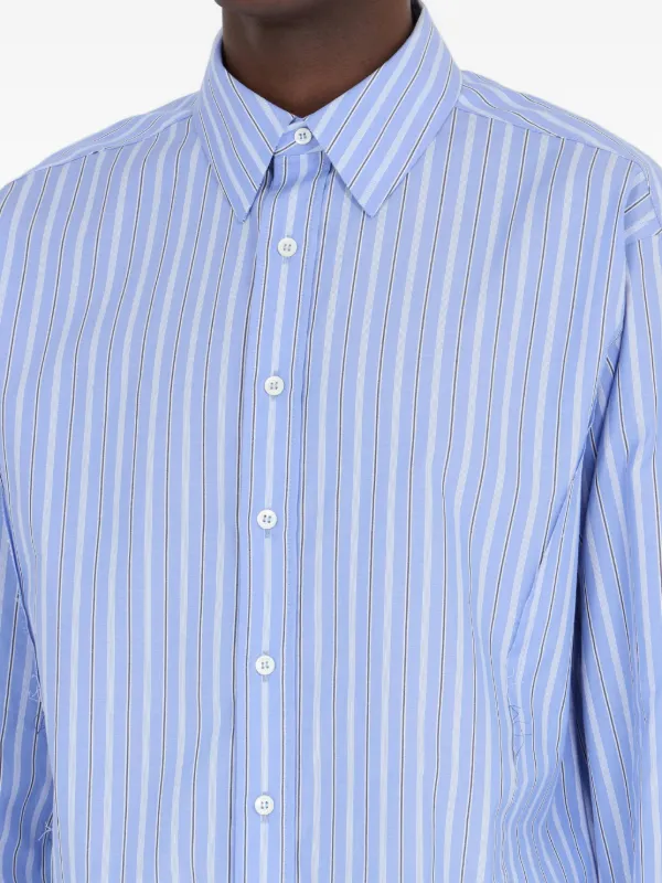 トップス Maison Margiela 22AW LONG STRIPE SHIRT Maison Margiela Striped long-sleeved Shirt | Blue | FARFETCH