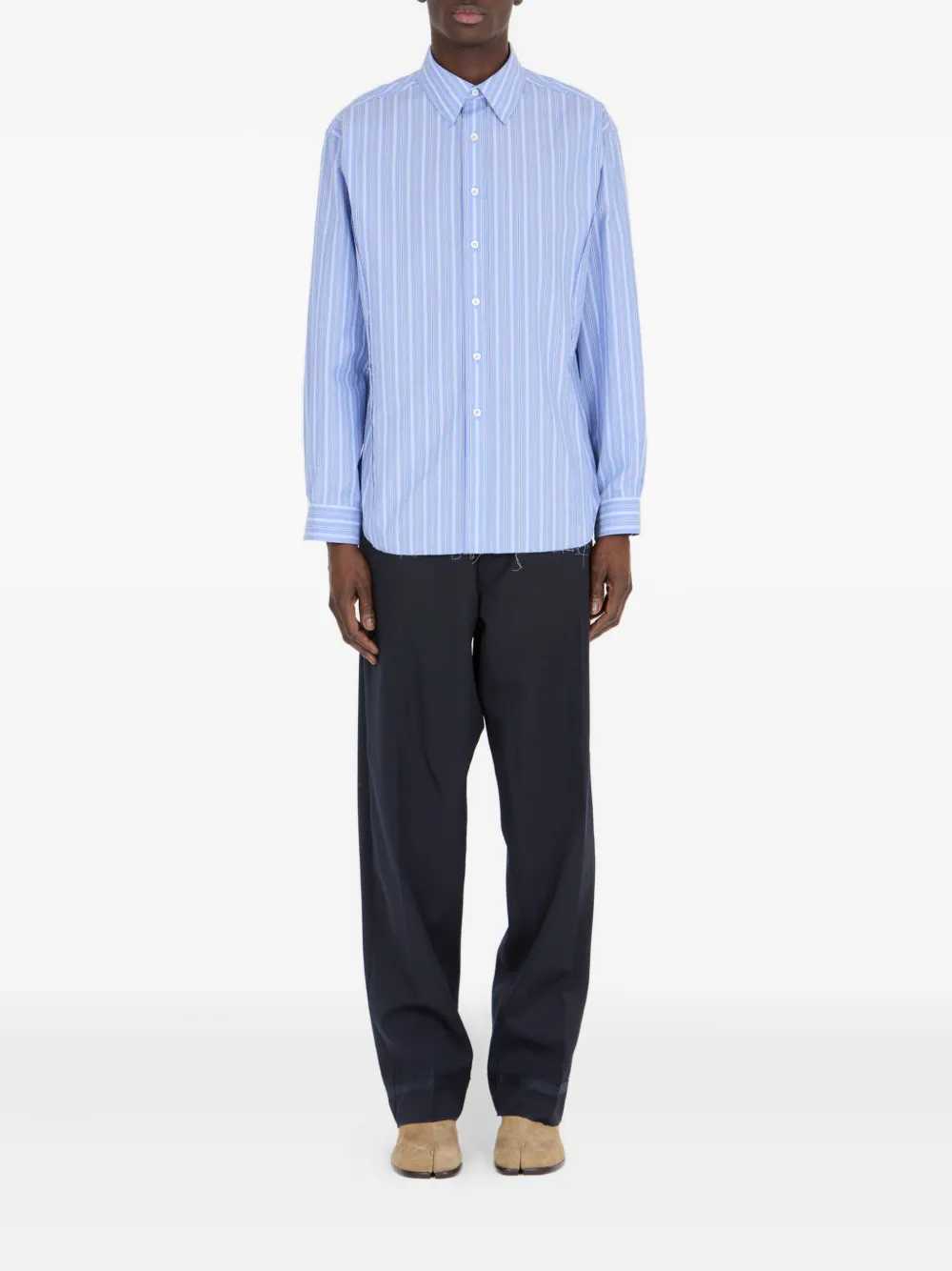 Maison Margiela Gestreept overhemd met lange mouwen - Blauw
