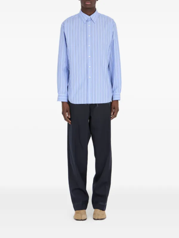 トップス Maison Margiela 22AW LONG STRIPE SHIRT Maison Margiela Striped long-sleeved Shirt | Blue | FARFETCH