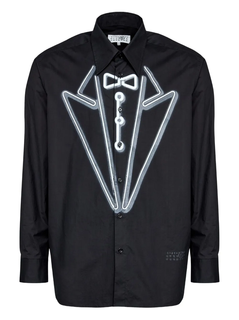 MM6 Maison Margiela Overhemd met smoking print en lange mouwen Zwart