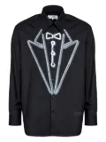 MM6 Maison Margiela tuxedo-print long-sleeves shirt - Black