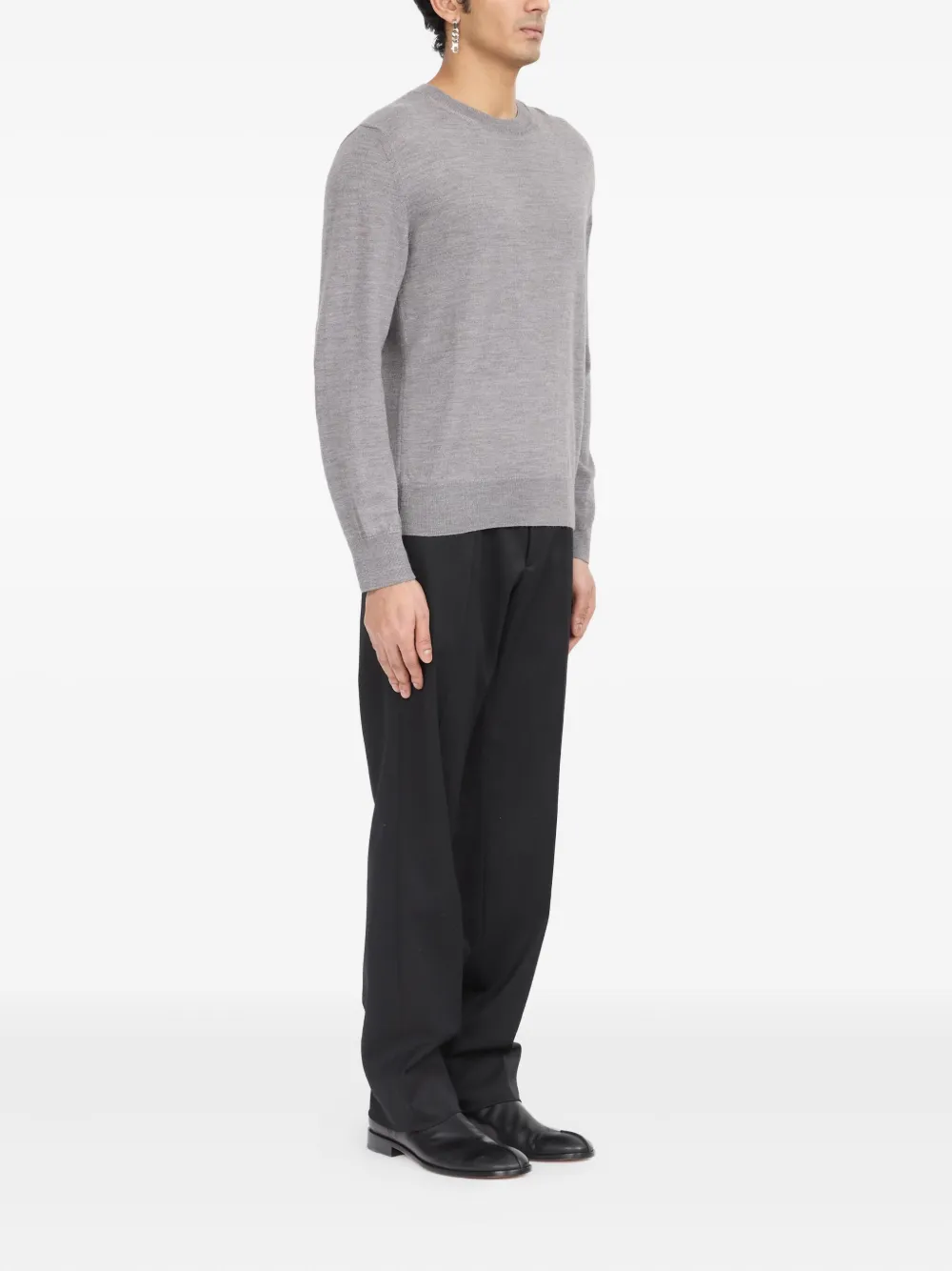 MM6 Maison Margiela crew-neck knitted sweater Grijs