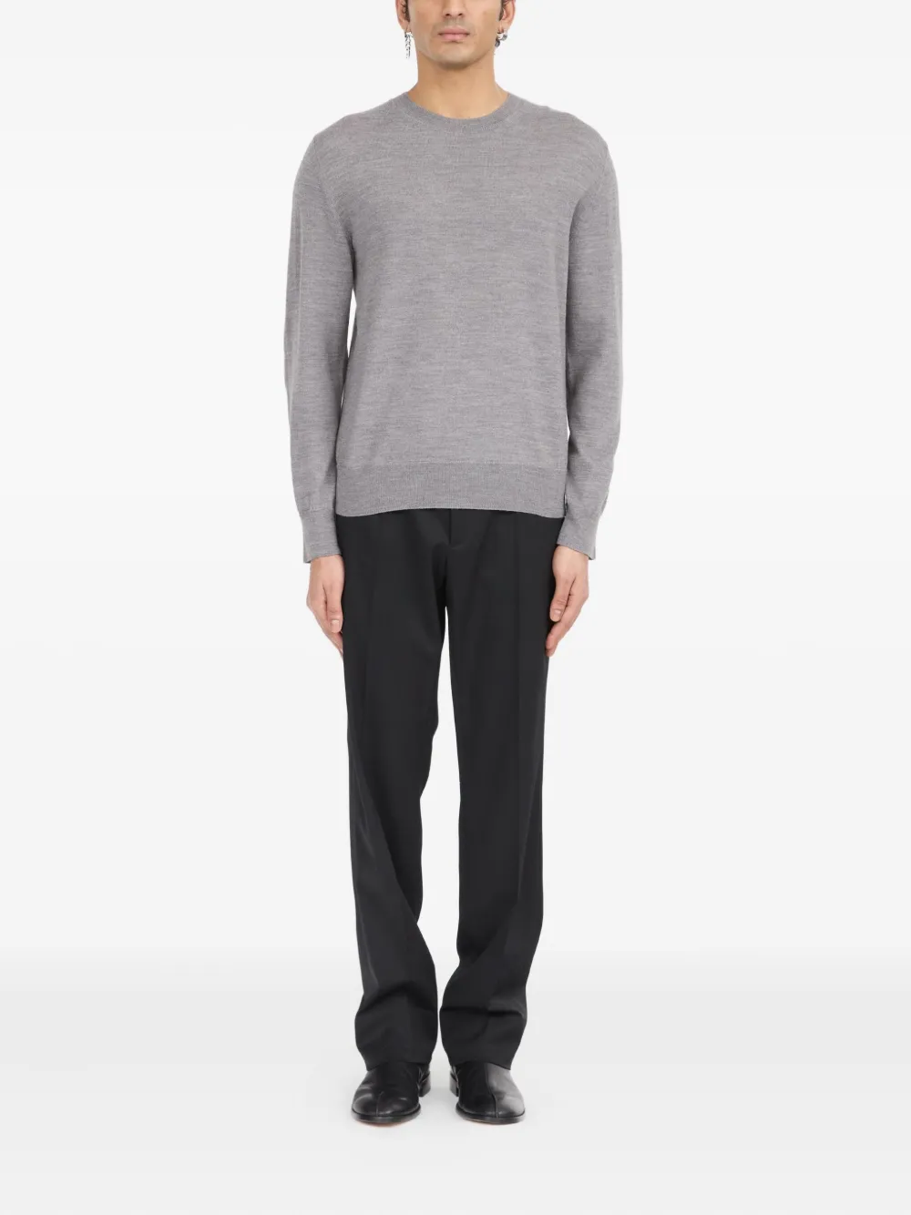 MM6 Maison Margiela crew-neck knitted sweater Grijs