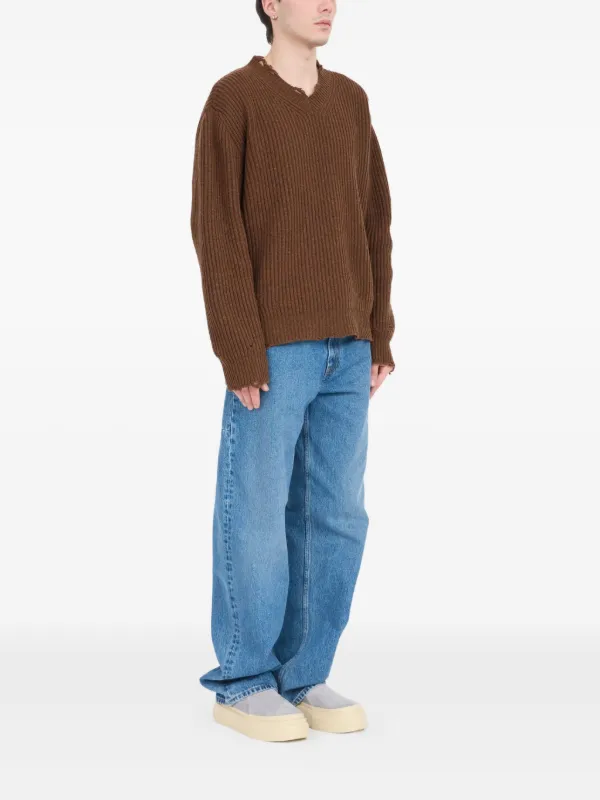 Tシャツ・カットソー MM6 MAISON MARGIELA Melange Brown Wool Blend Sweater MM6 Maison Margiela Melange Wool Blend Sweater - Brown