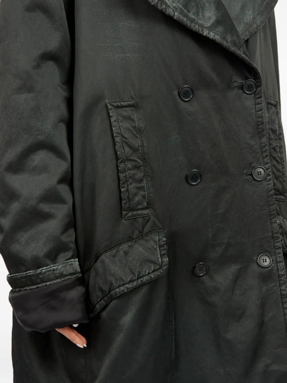 MM6 Maison Margiela double-breasted coat Zwart