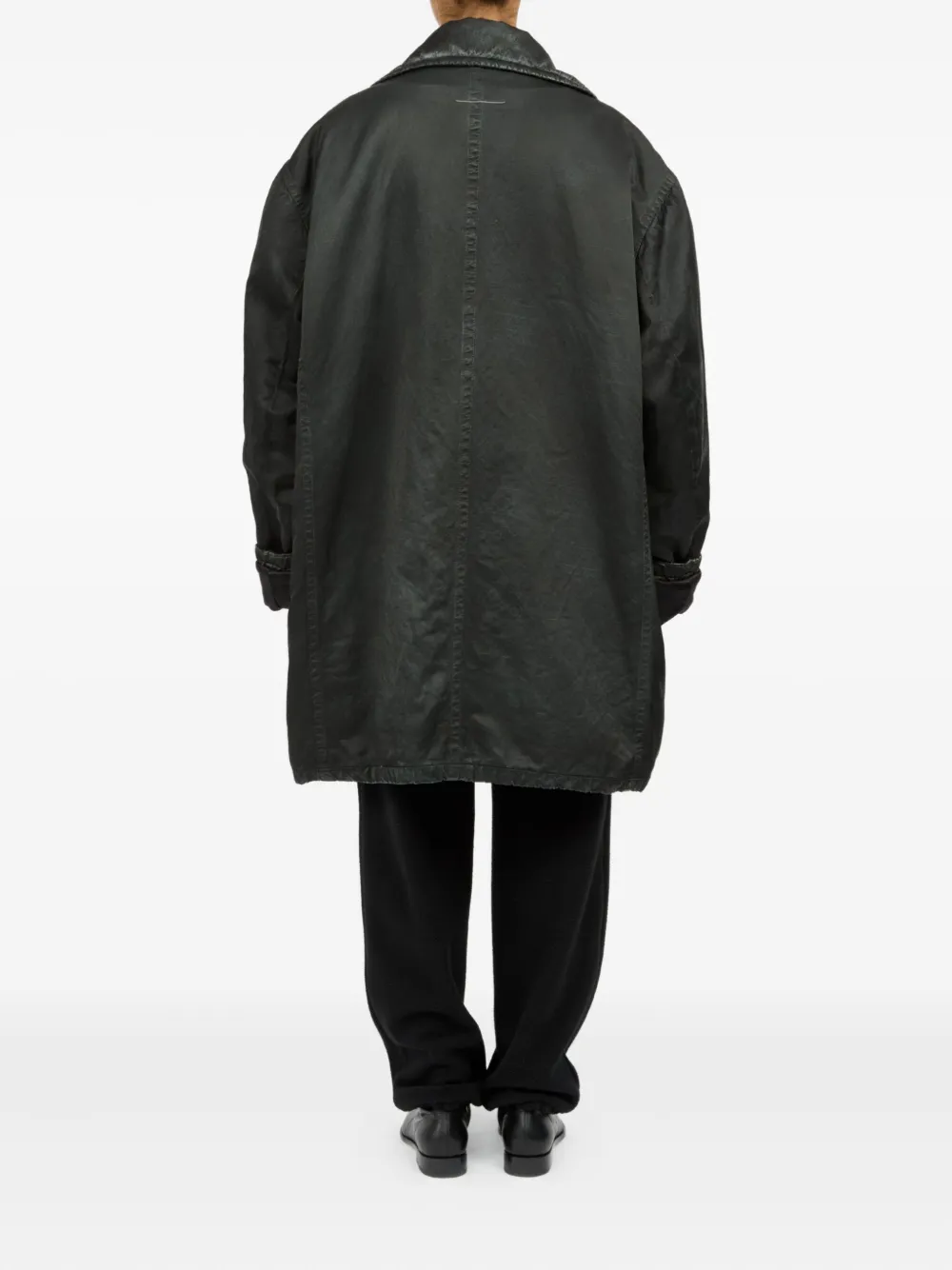 MM6 Maison Margiela double-breasted coat Zwart