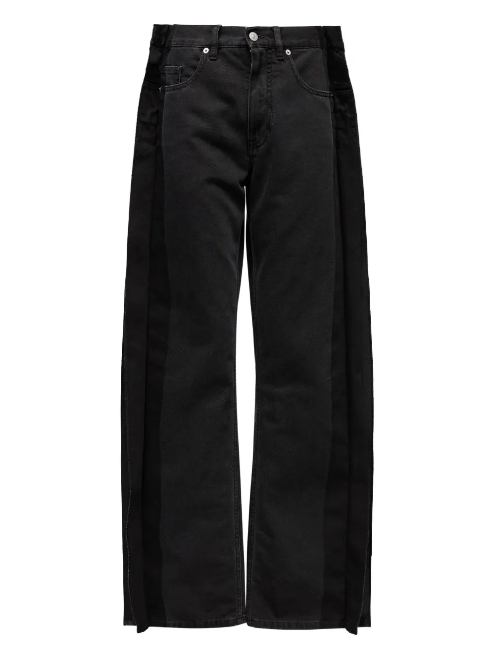Mm6 Maison Margiela Split-leg Cotton Pants In Black
