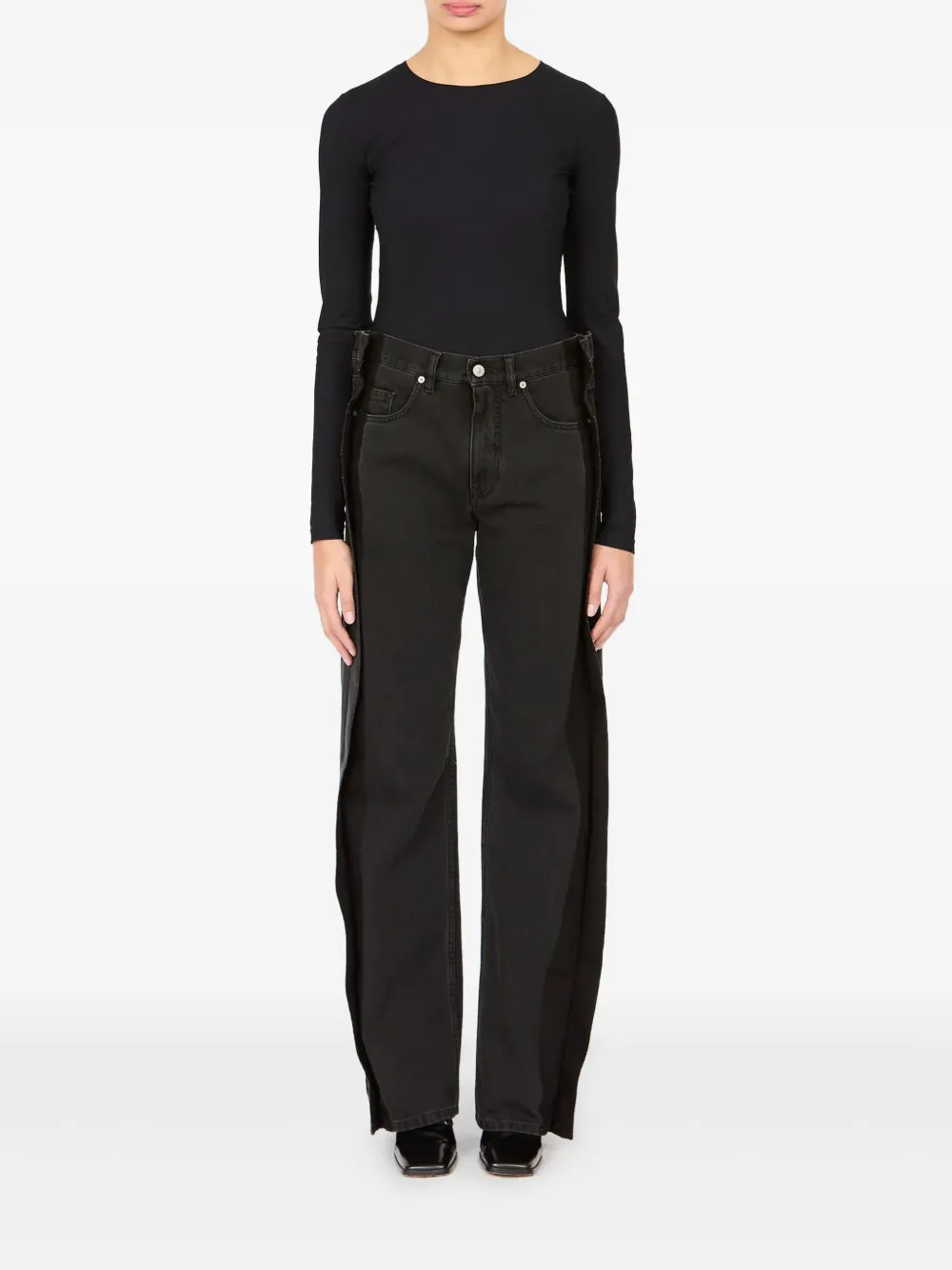 MM6 Maison Margiela Katoenen broek met split - Zwart