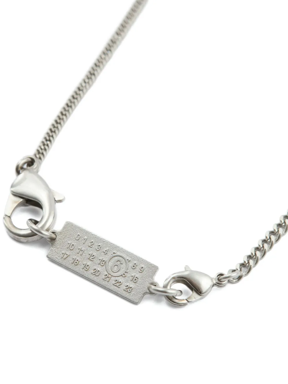 Mm6 Maison Margiela Numbers-motif Necklace In Metallic