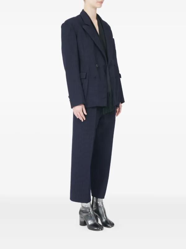 Maison Margiela Wool Pinstripe Jacket | Blue | FARFETCH