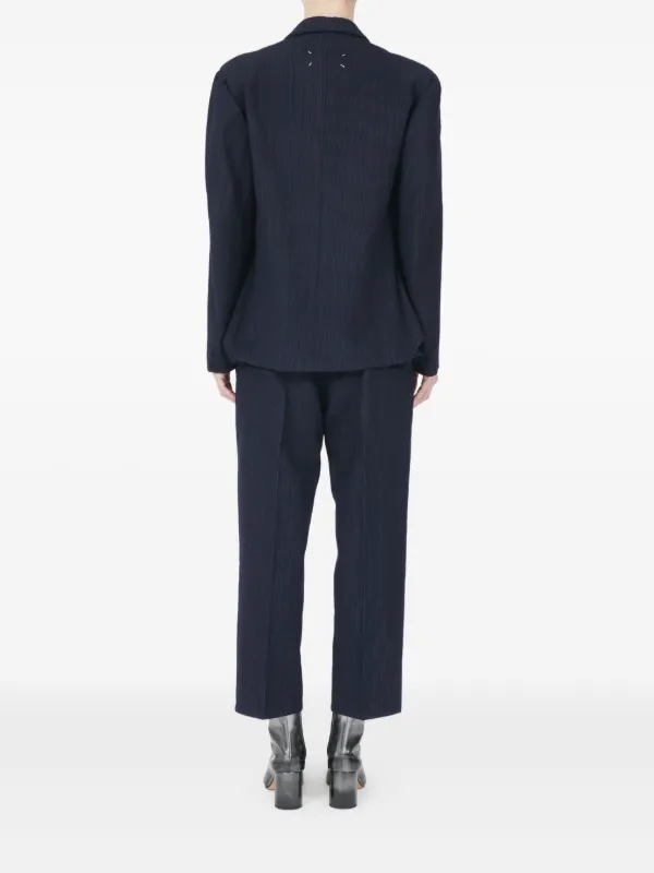Maison Margiela Wool Pinstripe Jacket | Blue | FARFETCH