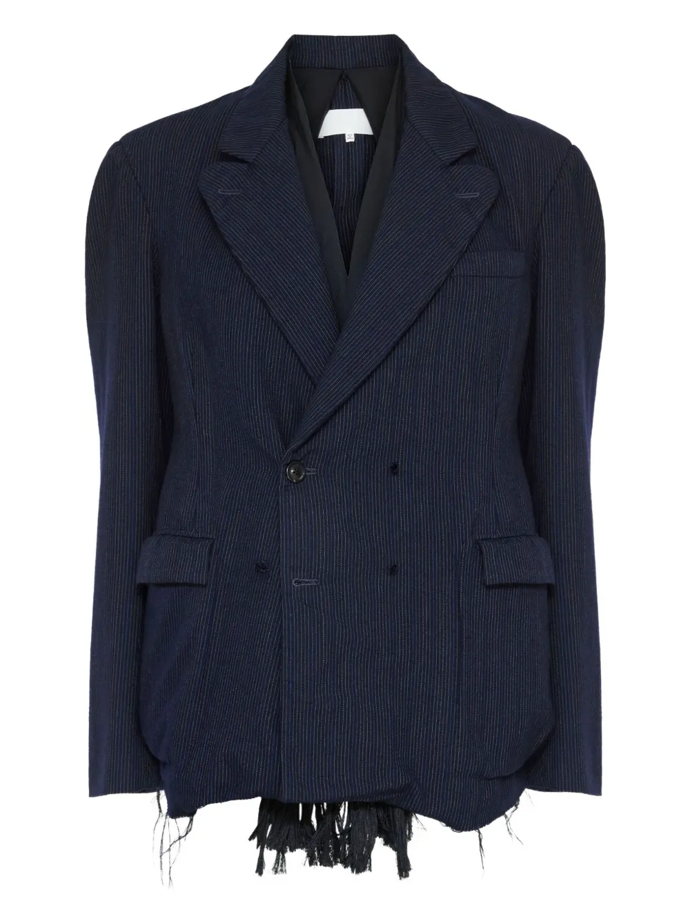 Maison Margiela Striped-pattern Double-breasted Blazer In Blue