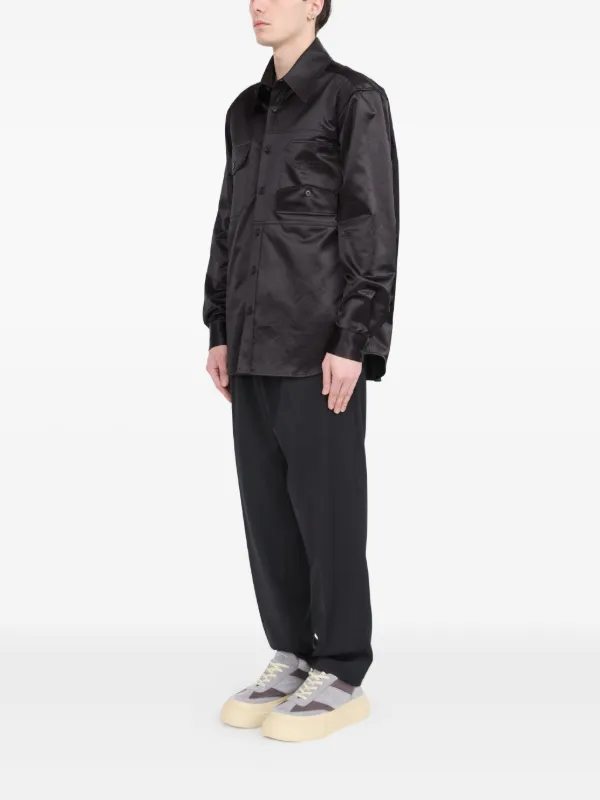 MM6 Maison Margiela サテンシャツ | ブラック | FARFETCH JP