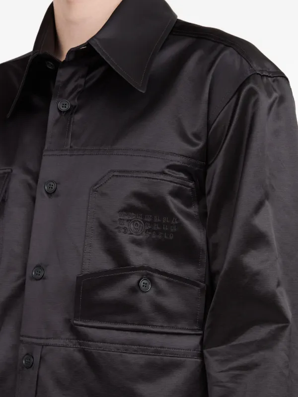 MM6 Maison Margiela サテンシャツ | ブラック | FARFETCH JP