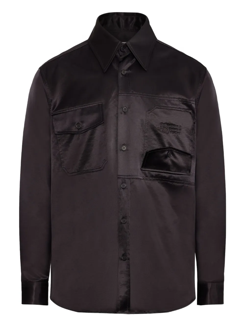 MM6 Maison Margiela サテンシャツ - ブラック MM6 Maison Margiela サテンシャツ - ブラック