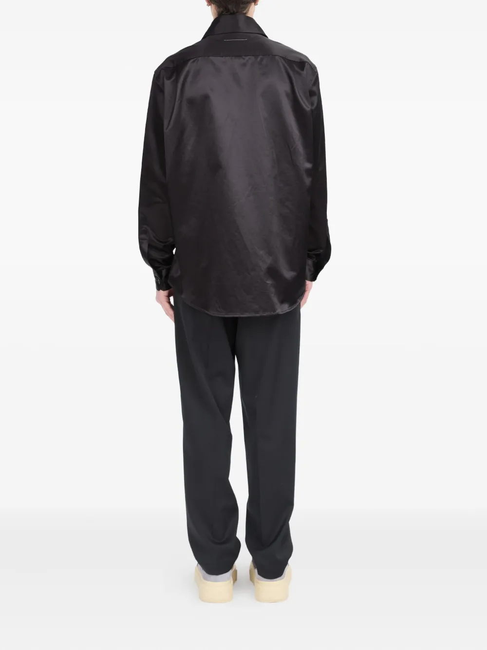 satin button-up shirt