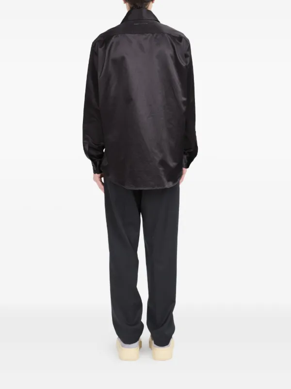 MM6 Maison Margiela サテンシャツ | ブラック | FARFETCH JP