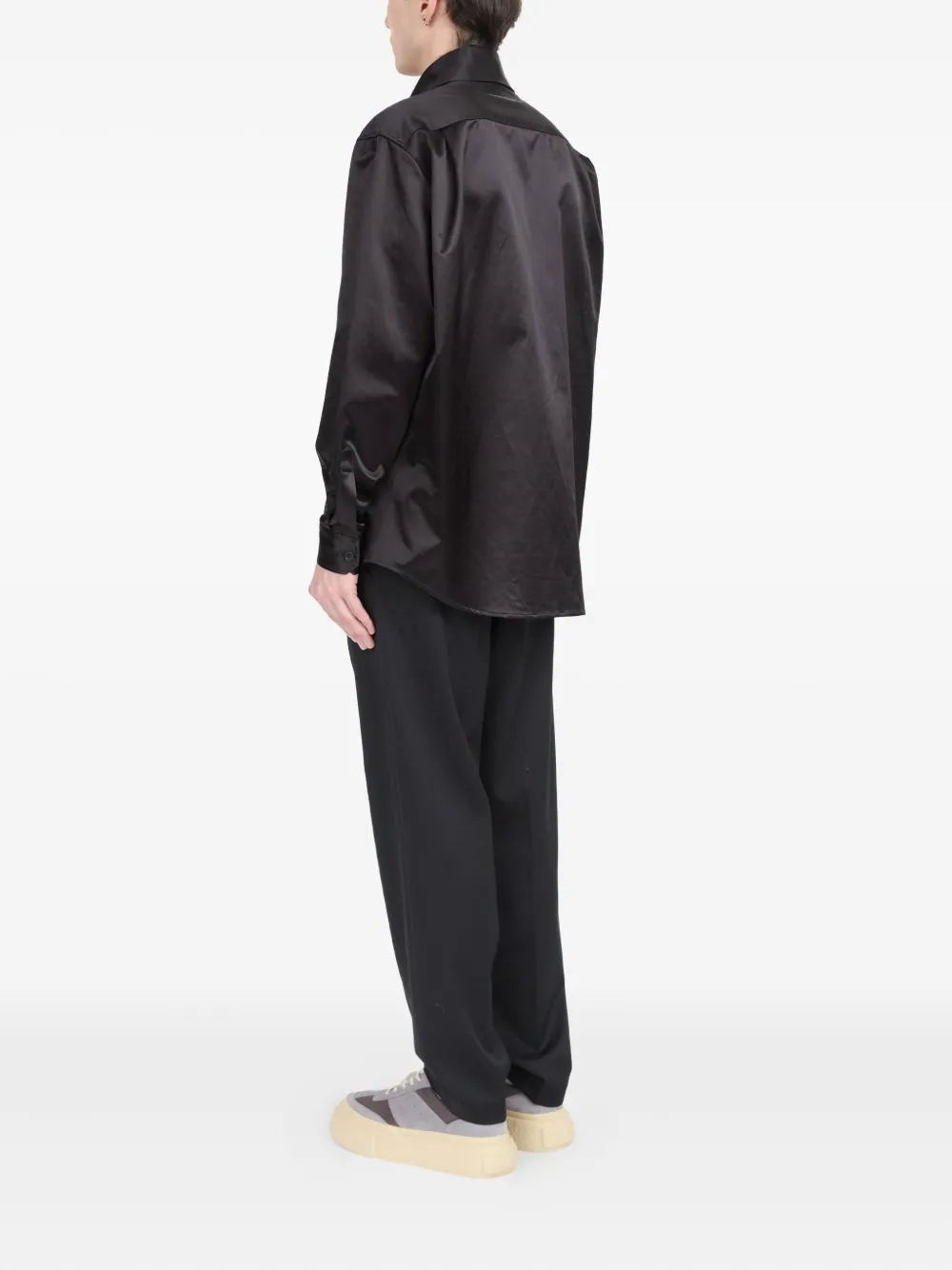 MM6 Maison Margiela Satijnen overhemd met knopen Zwart