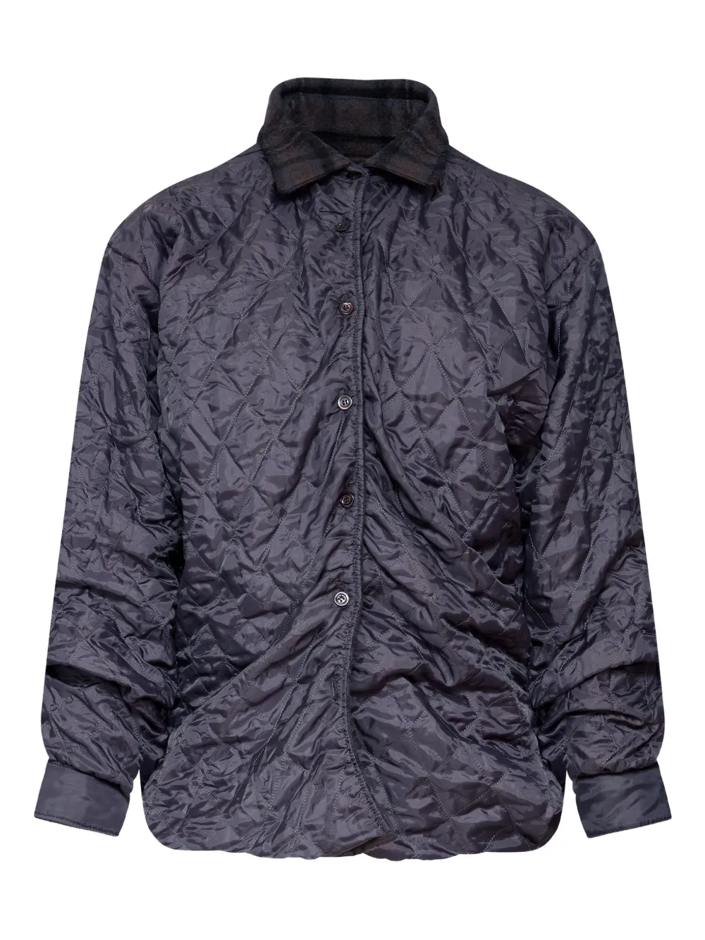 Maison Margiela quilted check-collar jacket | Grey | Image 1