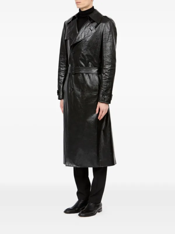 MM6 Maison Margiela double-breasted Trench Coat | Black | FARFETCH