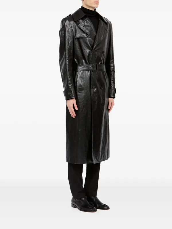 MM6 Maison Margiela double-breasted Trench Coat | Black | FARFETCH