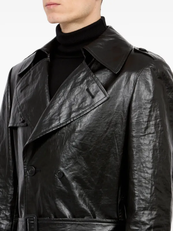 MM6 Maison Margiela double-breasted Trench Coat | Black | FARFETCH